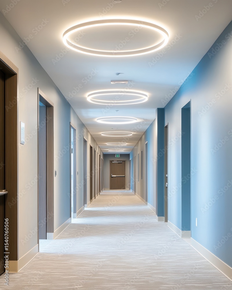 Fototapeta premium Modern hallway with light circles