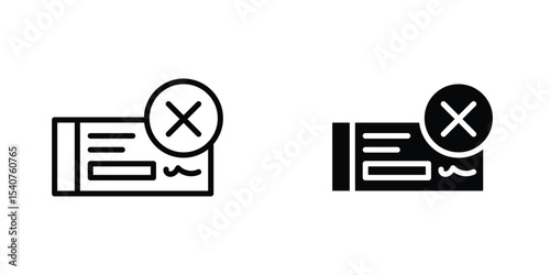 Bounced check icon concept. vector set. Eps10