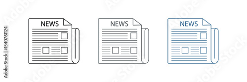 Newspaper icon theme symbol vector illustration isolated on white background.
