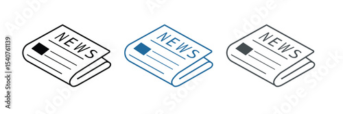 Newspaper icon theme symbol vector illustration isolated on white background.
