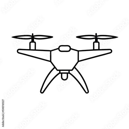 High resolution vector illustration of a drone showcasing its detailed design and intricate components perfect for technology engineering and aviation projects