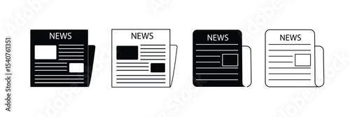Newspaper icon flat. Vector Newspaper theme symbol. newspaper outline vector icon. 