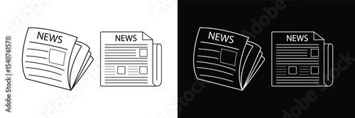 Newspaper icon theme symbol vector illustration isolated on white background
