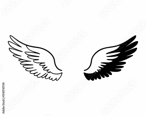 Wings silhouette design elements