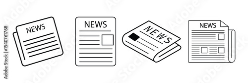Newspaper icon vector illustration set. news paper signs and symbols.