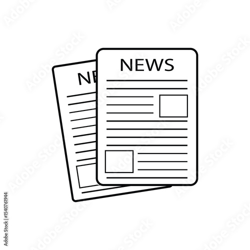 Newspaper icon flat. Vector Newspaper theme symbol. newspaper outline vector icon. 
