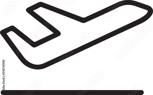 Airplane Landing Safe Arrival, Travel Icon, Vector Illustration
