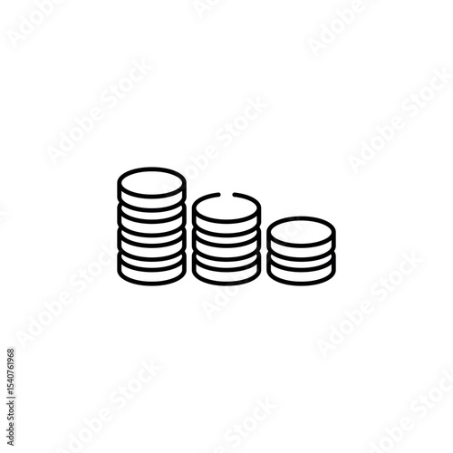 Coin Stack icon design with white background stock illustration