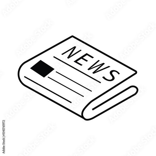 Newspaper icon flat. Vector Newspaper theme symbol. newspaper outline vector icon. 