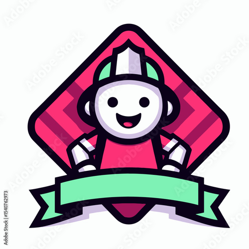 Friendly Robot Mascot