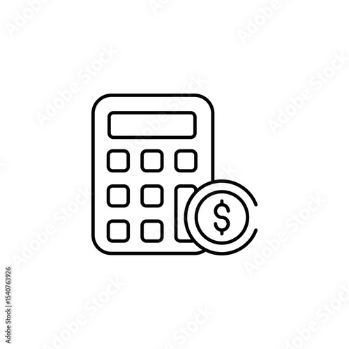 Payment Calculation icon design with white background stock illustration