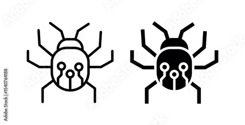 computer virus icon. pc virus icon. virus icon png and vector illustration on transparent background