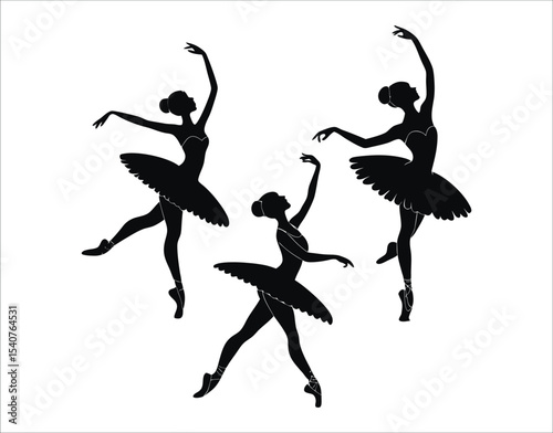 Ballerina Clipart Silhouette Pack