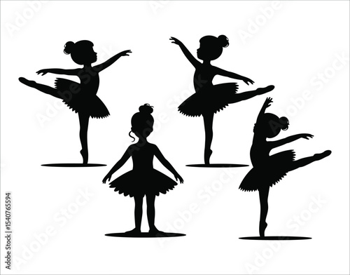 Kids Ballerina Silhouette Set