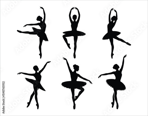 Solid Black Ballerina Silhouette