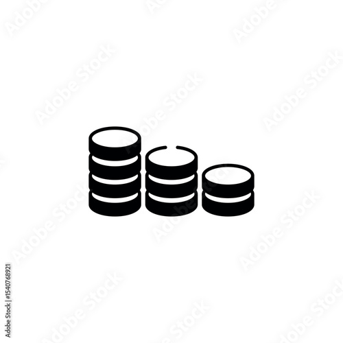Coin Stack icon design with white background stock illustration
