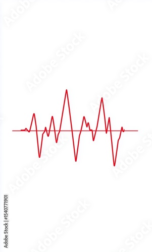 Red heartbeat line illustrating a medical concept on a clean white background in a minimalist style