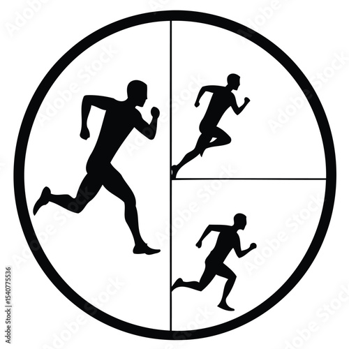 Dynamic silhouettes of sport players in action: a hockey player, ski jumper, and football athletes captured as vector icons