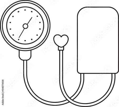 Simple line drawing blood pressure monitor medical device