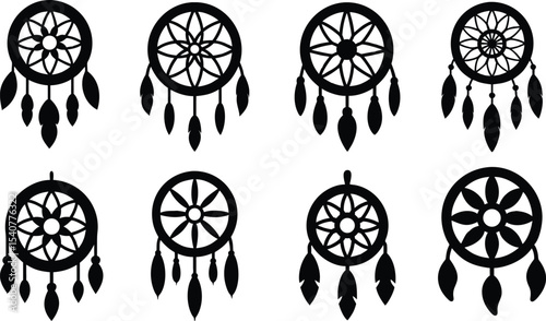 Dreamcatcher Silhouette Vector Set