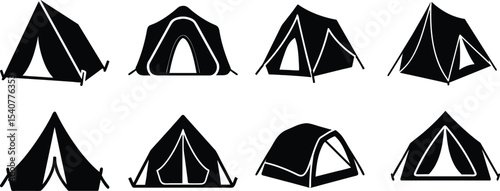 Tent Silhouette Icon Collection