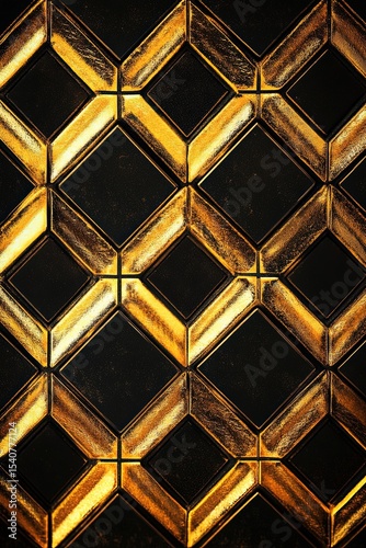 Black and Gold Square Pattern