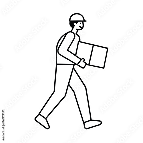 Person carrying multiple cardboard boxes a vector illustration