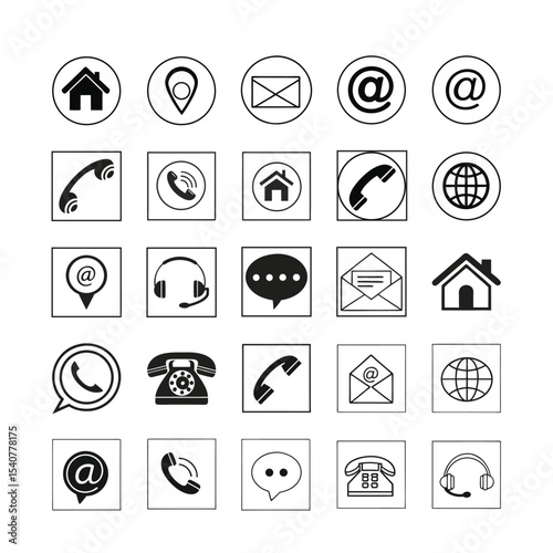 Set of Web Icons in Flat Vector Style