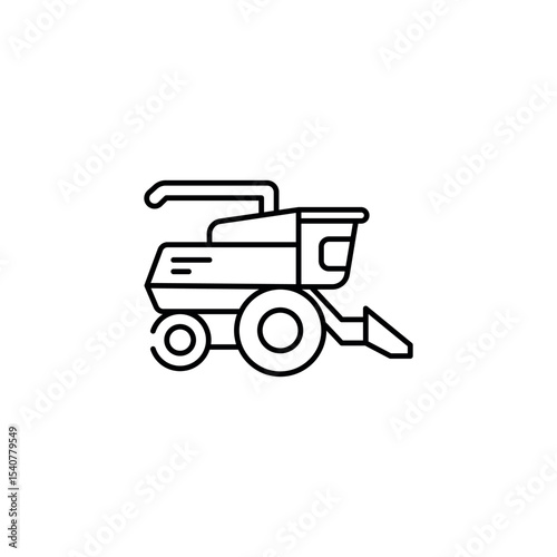 Harvester icon design with white background stock illustration