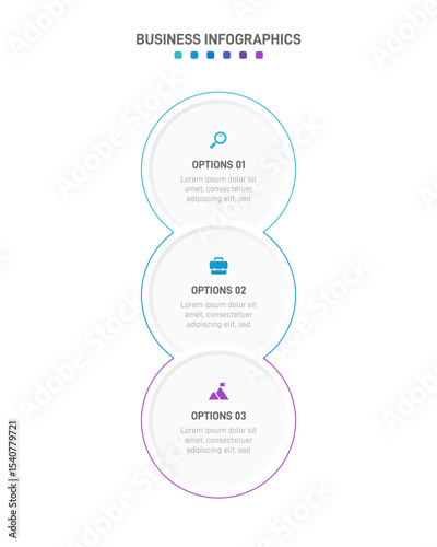 Vertical progress bar featuring 3 arrow-shaped elements, symbolizing the three stages of business strategy and progression. Clean timeline infographic design template. Vector for mobile presentation.