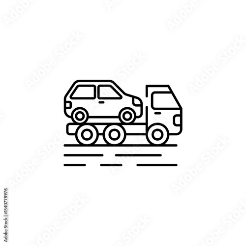 Car Carrier icon design with white background stock illustration