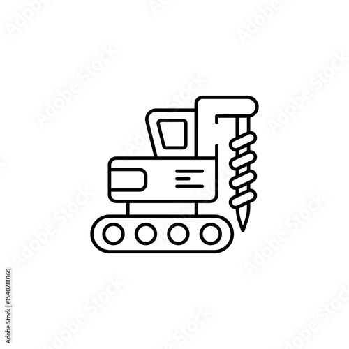 Drill Rig icon design with white background stock illustration