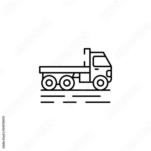 Flatbed Truck icon design with white background stock illustration