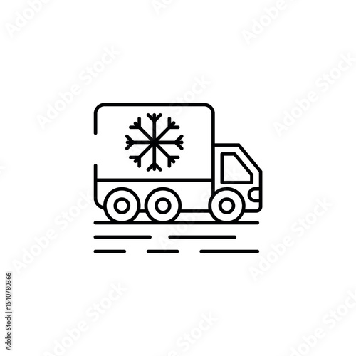 Refrigerator Truck icon design with white background stock illustration