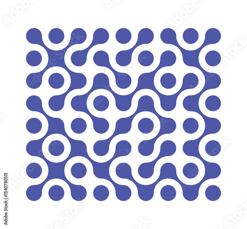 Abstract pattern of purple connected dots, metabol. Minimalist pattern of circles, dots. Dot movement icon. Isolated vector illustration on white background for banners, posters, stickers, placards.