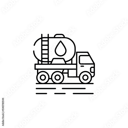 Vacuum Truck icon design with white background stock illustration