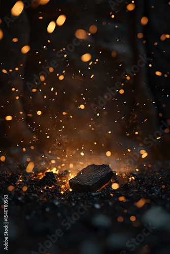 Burning Coal and Embers Illustration
