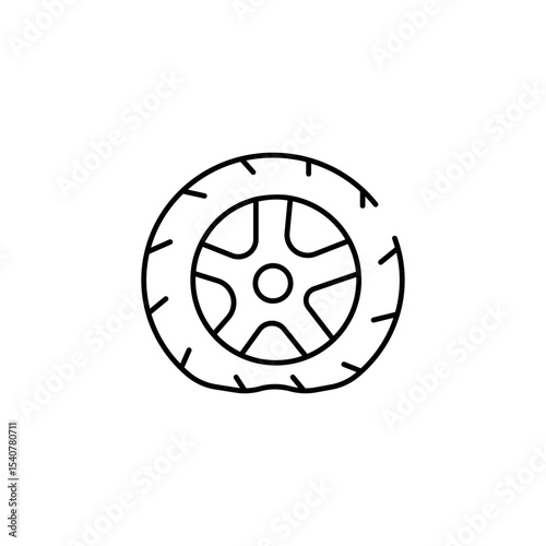 Tyre Puncher icon design with white background stock illustration