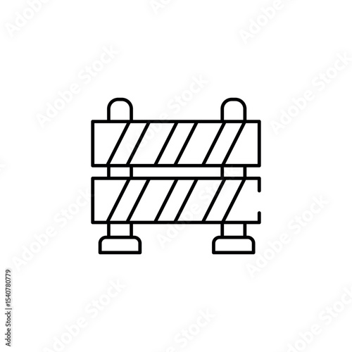 Road Barrier icon design with white background stock illustration