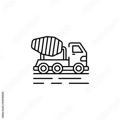 Mixer Truck icon design with white background stock illustration