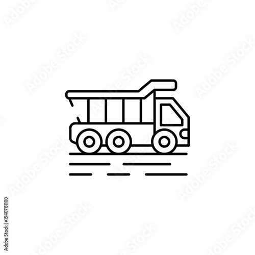 Dump Truck icon design with white background stock illustration