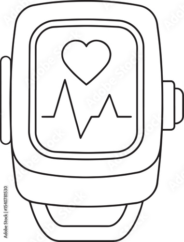 Smartwatch fitness tracker heart rate monitor health technology design illustration