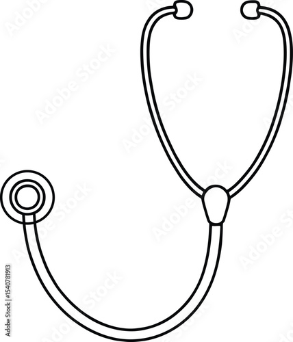 Medical stethoscope line art graphic for healthcare design