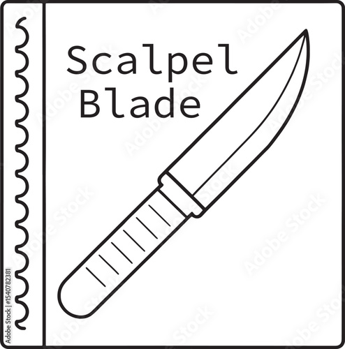 Scalpel blade illustration medical tool graphic design element