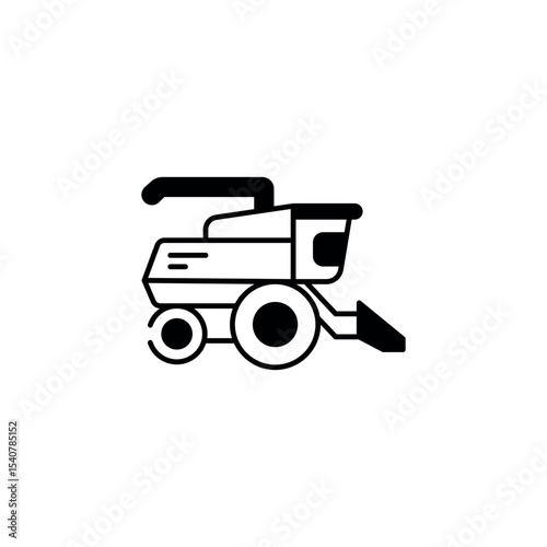 Harvester icon design with white background stock illustration