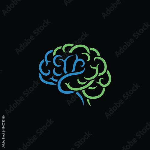 tylized Human Brain Illustration for Neurology and Innovation