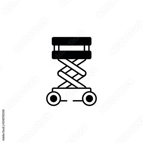 Scissor Lift icon design with white background stock illustration