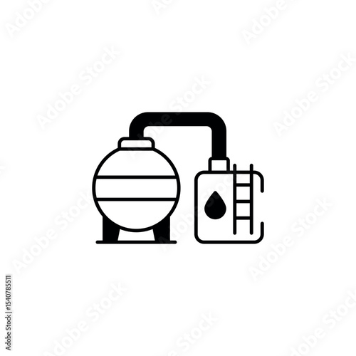 Oil Distributor icon design with white background stock illustration