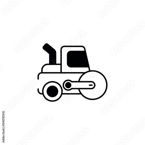 Compaction Roller icon design with white background stock illustration