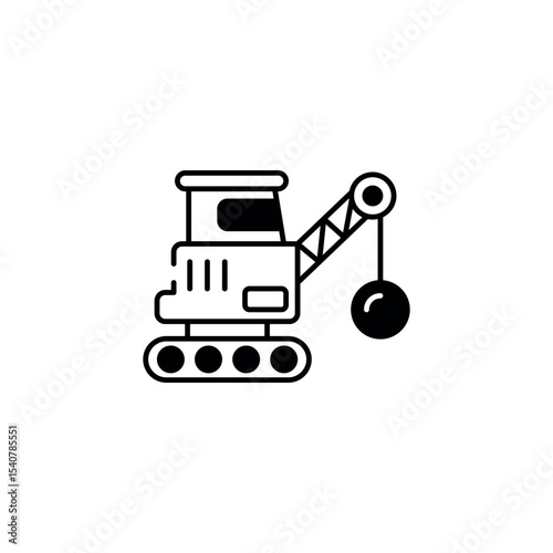 Demolition icon design with white background stock illustration